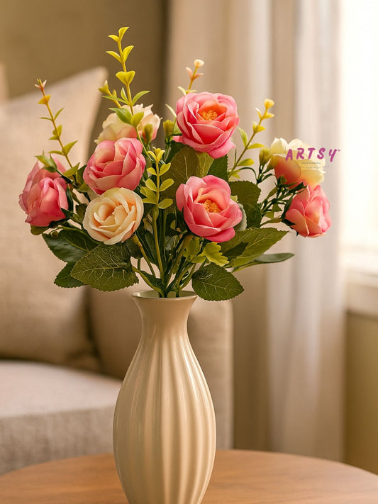 Artificial Rose Flower Bunch for Home Décor & Gifting | Babypink | Pack of 1