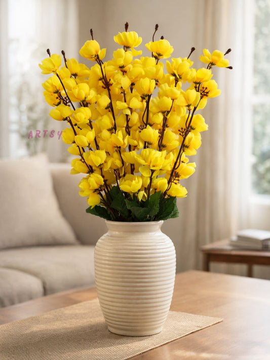 Yellow Artificial Cherry Blossom Flower Bunch- Pack of 1 Piece