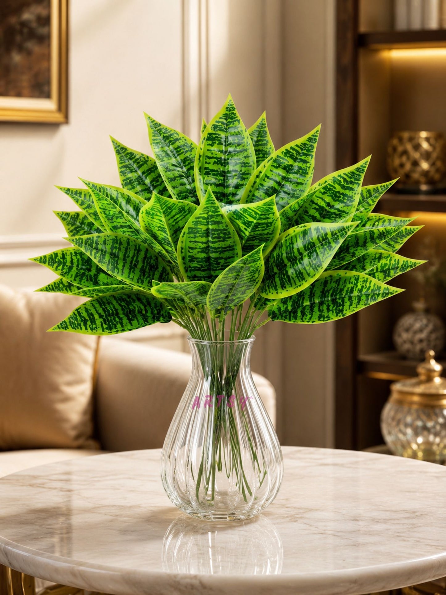 ARTSY Artificial Indoor Greenery Plant Bunch for Home Decor (Pack of 2)