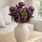 ARTSY Artificial Purple Peony Flower Bunch with Greenery, 35 cm Faux Floral Arrangement for Home Decor