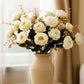 Artificial Rose Flower Bunch (Pack of 2) – Silk Faux Roses for Home, Wedding & Table Décor, White