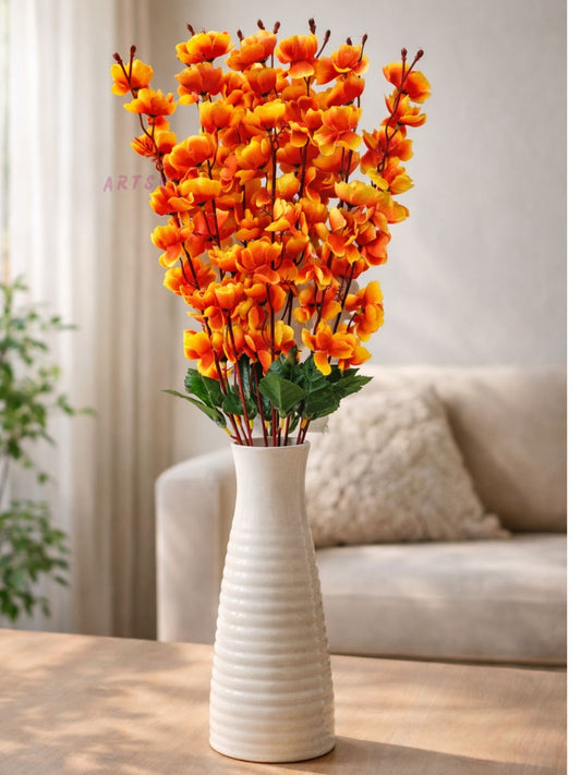 Artificial Orange Blossom Flower Stems for Home Decor | Premium Decorative Floral Arrangement