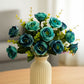 Artificial Rose Flower Bunch (Pack of 2) – Silk Faux Roses for Home, Wedding & Table Décor, Blue