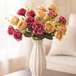 Artificial Rose Flower Bunch (Pack of 2) – Silk Faux Roses for Home, Wedding & Table Décor, Multi