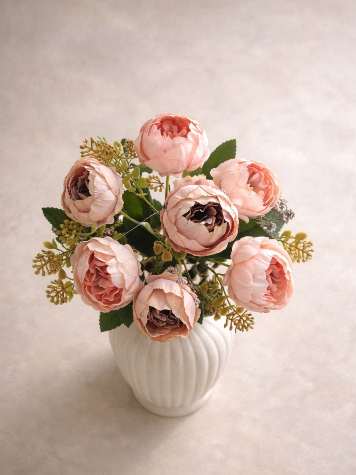 ARTSY Artificial Peony Flower Bunch – Realistic Handcrafted Faux Flowers for Home Décor, Wedding & Floral Arrangements