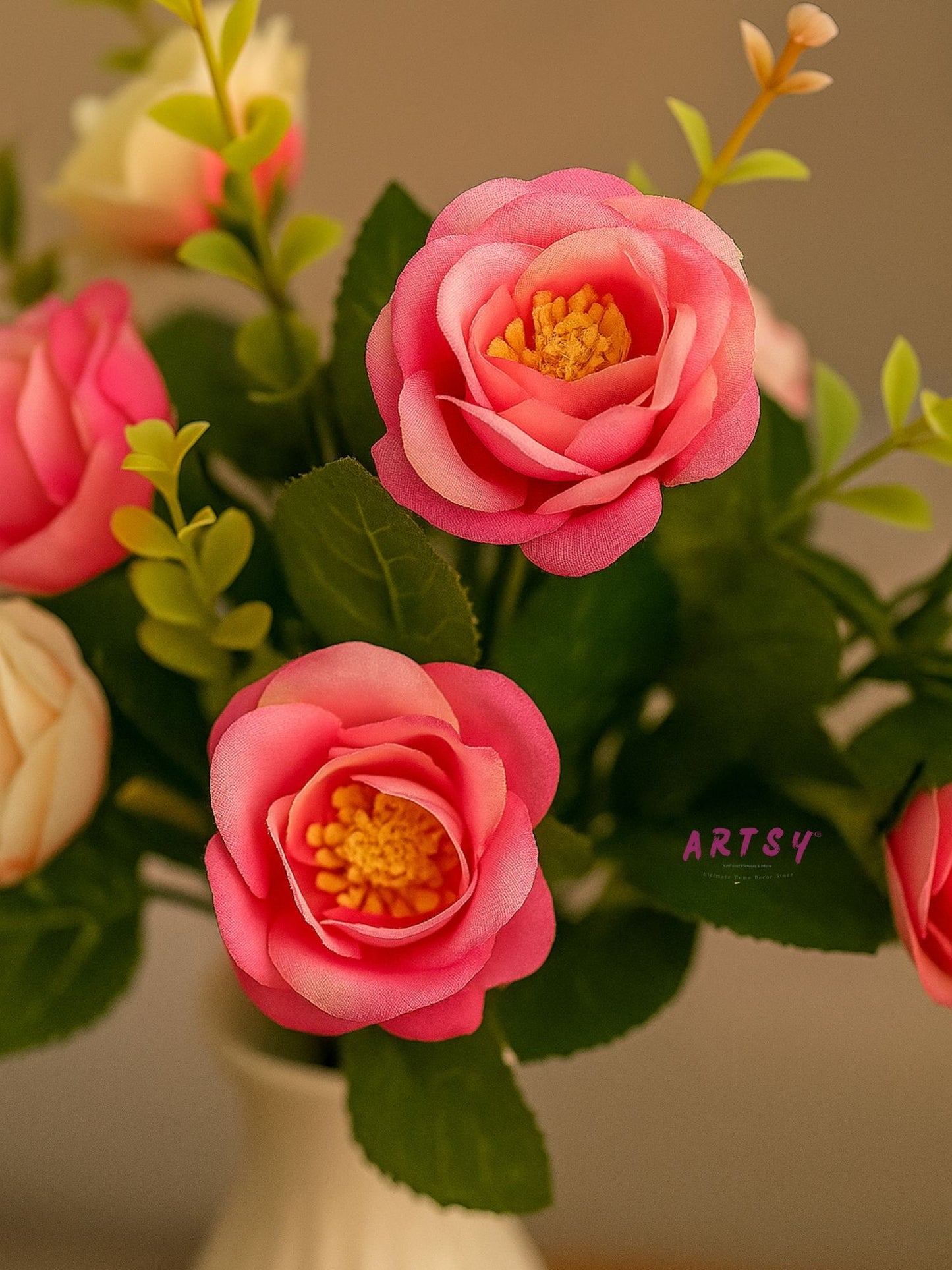 Artificial Rose Flower Bunch for Home Décor & Gifting | Babypink | Pack of 1