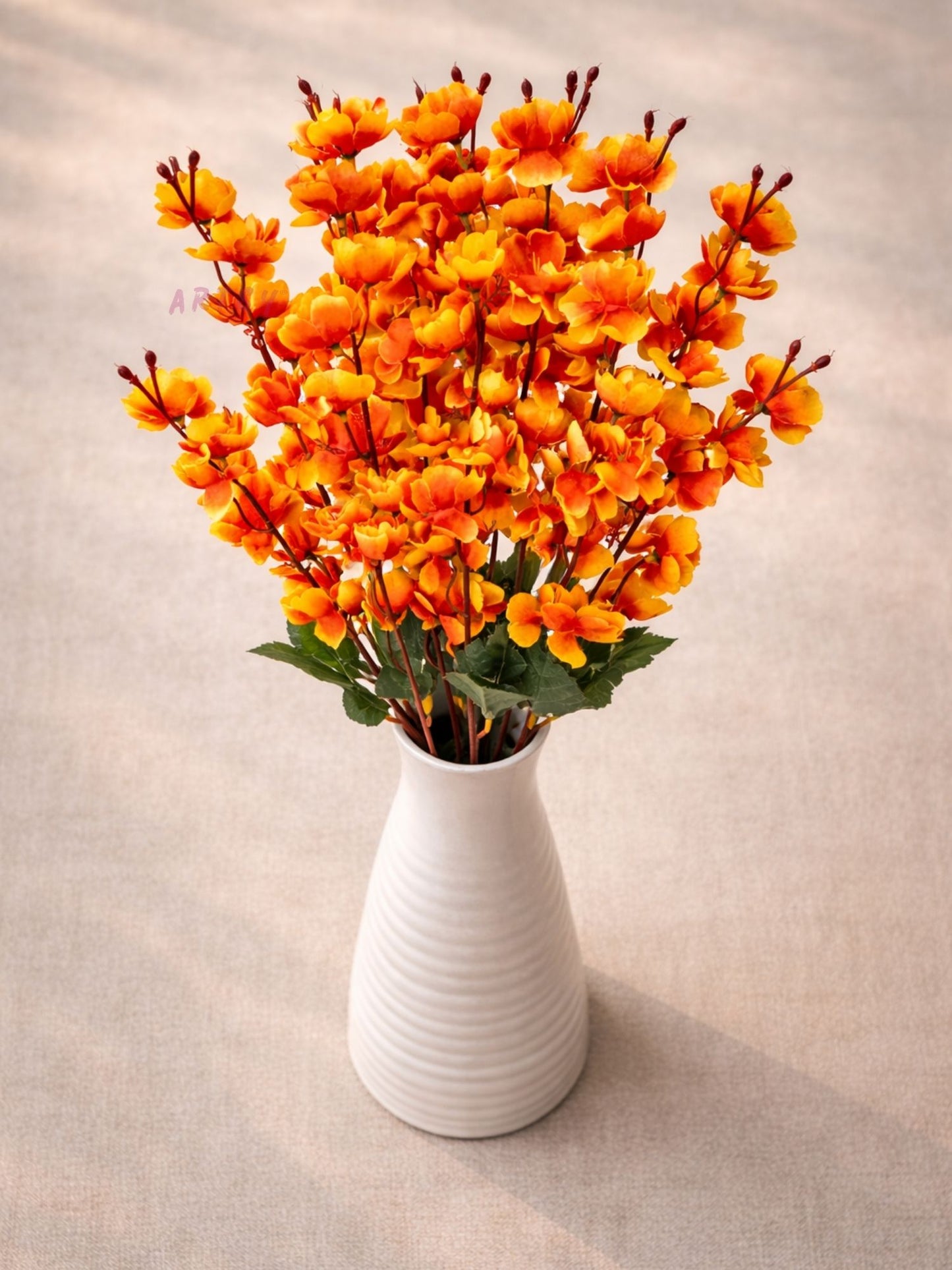 Artificial Orange Blossom Flower Stems for Home Decor | Premium Decorative Floral Arrangement