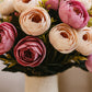 ARTSY Artificial Rose Flower Bunches – Pack of 2 | Realistic Pink & Peach Faux Flowers for Home Decor, Gifting & Wedding Decoration