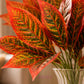 ARTSY Artificial Croton Leaf Stems Pack of 2 | Realistic Decorative Faux Foliage for Indoor Home Décor & Flower Arrangements