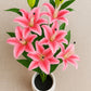 ARTSY Faux Pink Lily Flower Stem | Home & Office Decor, Pack of 1