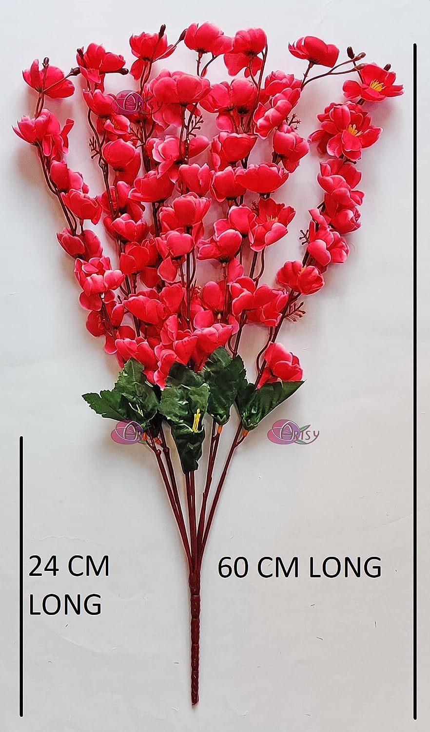 ARTSY® Artificial Cherry Blossom Flower - Captivating Pink For Vase Filler, Home decoration, Office decor - Single Piece Pack for Exquisite Floral Accent, Without Vase, 55 Cm Long