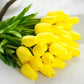 ARTSY® Artificial Tulip Flowers Bunch – Set of 5 Faux Flower Stems | Ideal for Living Room, Centerpiece, Gifting, craft, Real Touch Flower Bunch for Vase Decor, Home Styling, Events, Yellow