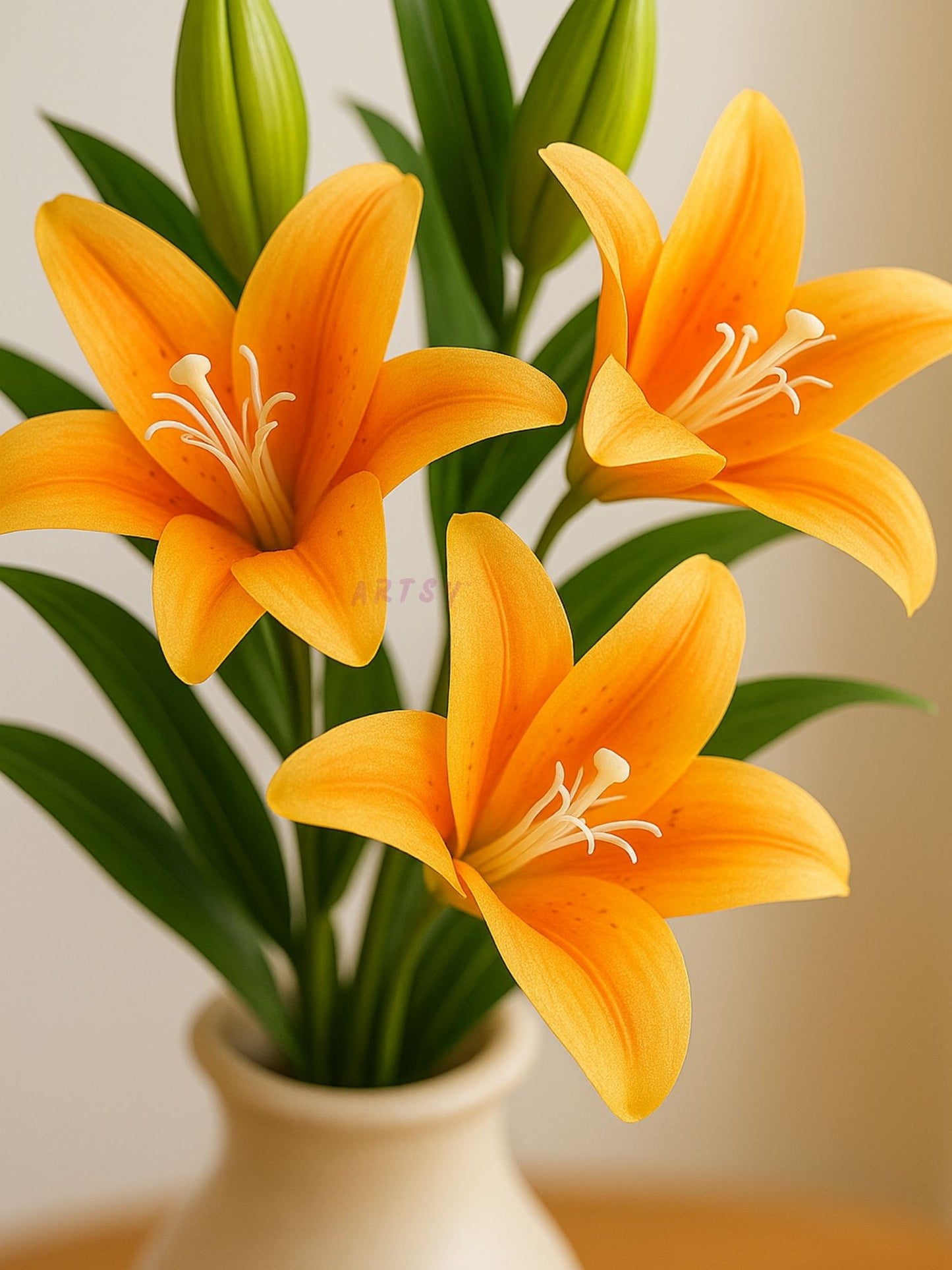 ARTSY Premium Artificial Lily Flower Stem | Faux Floral