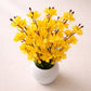 Elegant Yellow Blossom Artificial Flower Pot for Home & Office Decor, Pack of 1