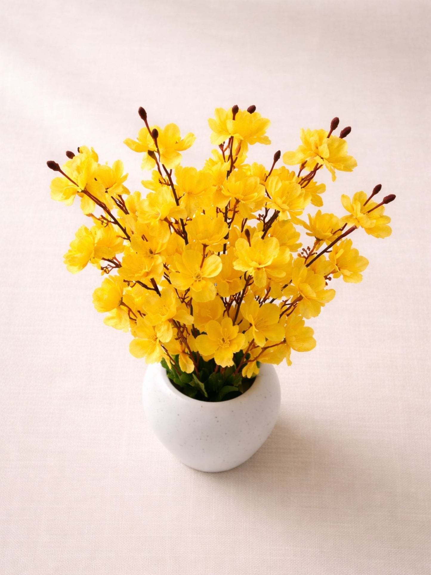 Elegant Yellow Blossom Artificial Flower Pot for Home & Office Decor, Pack of 1