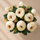 Luxury Ivory Peony Artificial Flower Pot for Home Decor | Premium Decorative Tabletop Floral Arrangement (Pack of 1)
