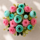 ARTSY Artificial Rose & Peony Flower Bunch Combo Pack of 2 | Realistic Faux Flowers for Home Decoration