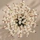 Artificial White Blossom Flower Stems for Home Decor | Luxury Faux Floral Arrangement, Pack of 2 Pieces