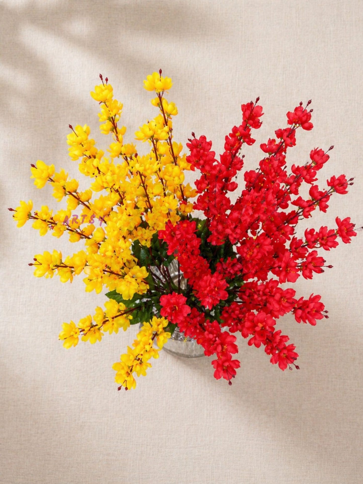 Premium Artificial Blossom Flower Stems for Home Decor (Pack of 2)