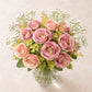 ARTSY Artificial Rose Flower Bunch with Baby Breath Flowers (Pack of 3) | Realistic Faux Floral Bouquet for Home, Office & Wedding Décor