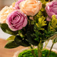Luxury Artificial Rose Bouquet with Rustic Wooden Planter for Home Decor, Pack of 1