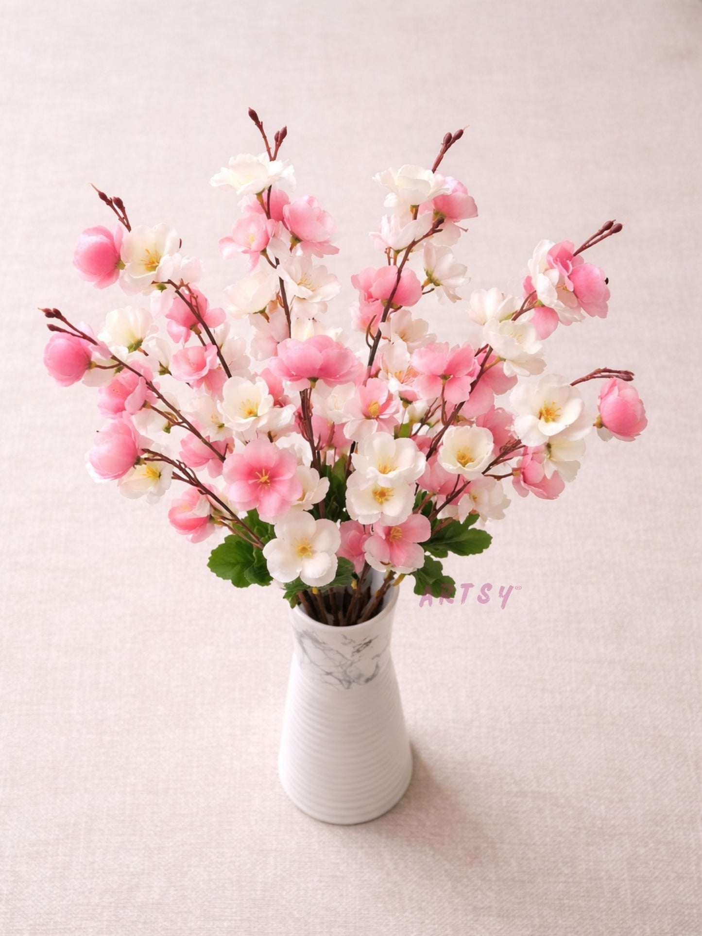 Artificial Cherry Blossom Flower Bunch, Multi – Pack of 1 Piece,