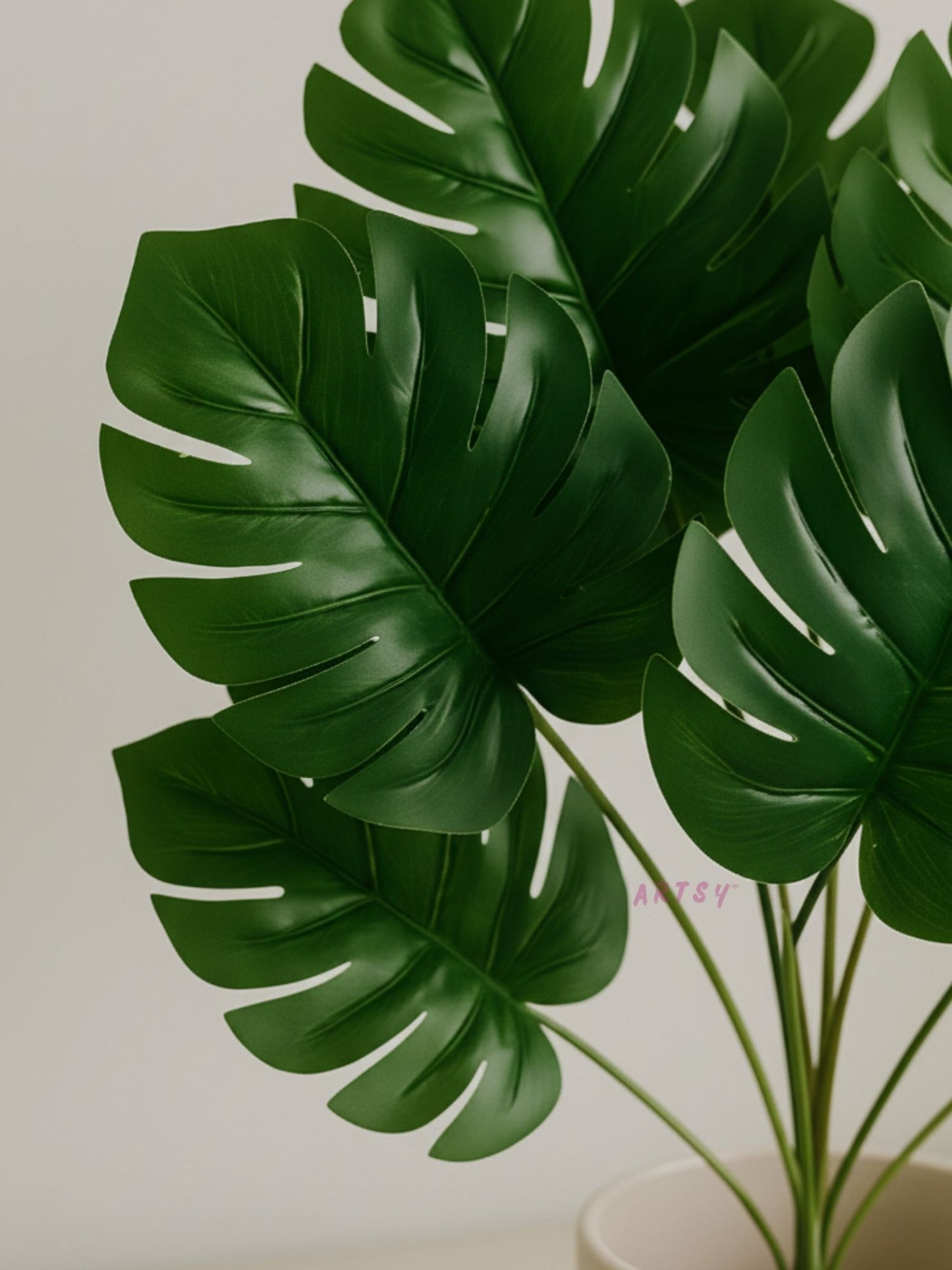 ARTSY Artificial Monstera Leaf Bunch | Realistic Tropical Artificial Plant for Home & Office Decor
