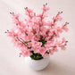 Luxury Pink Blossom Artificial Flower Pot Arrangement, Pack of 1