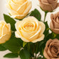Golden Opulence: Lifelike Artificial Golden Rose - Eternal Gilded Beauty, Artificial rose flower bunches for vase, home decor, Combo Pack of 2 Pieces, Without Vase