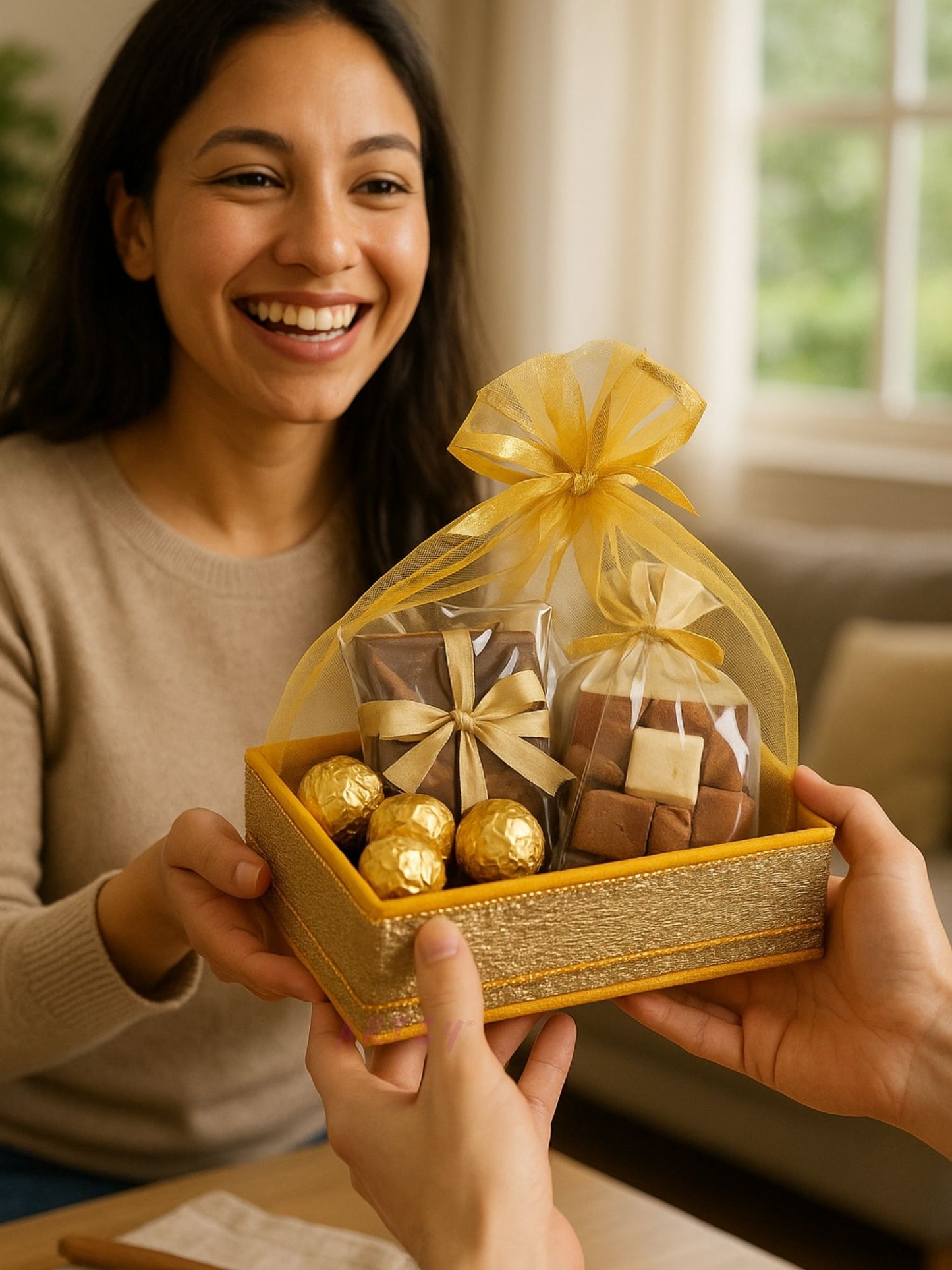 ARTSY Premium Golden Decorative Potli Gift Box, Pack of 1