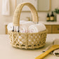 ARTSY Boho Handwoven Rope Basket with Handle | Decorative Storage & Gift Hamper Basket