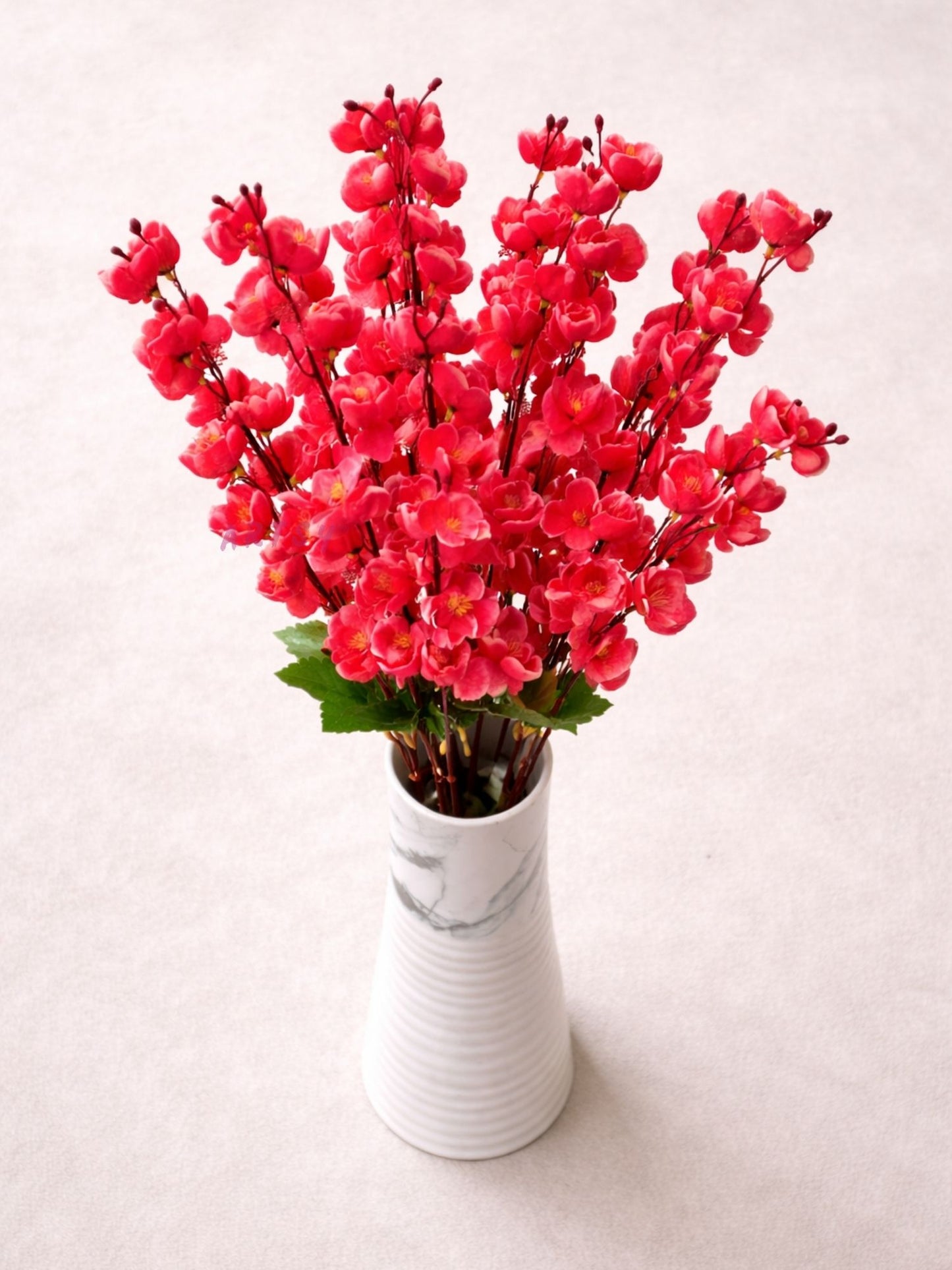 Luxury Artificial Cherry Blossom Flower Stem for Home Decor Vase Arrangement, Pack of 1, Maroon