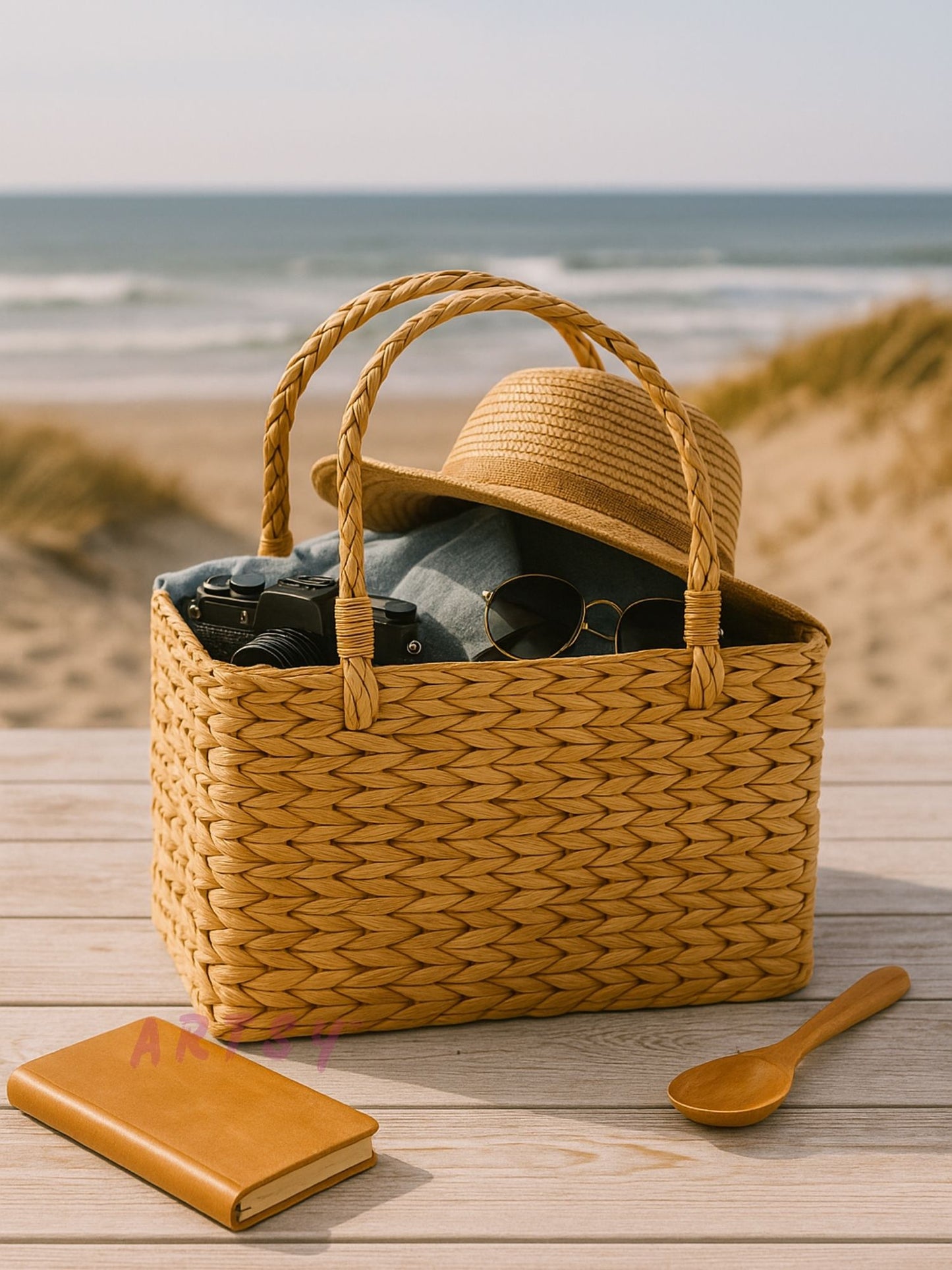 ARTSY Natural Handwoven Wicker Storage & Hamper Basket
