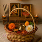ARTSY Rustic Handwoven Wicker Basket with Handle – Decorative Hamper & Storage Basket for Home Décor, Gifting & Pooja Use