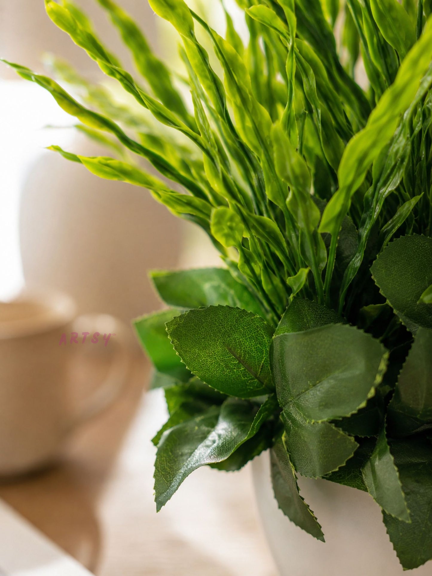 ARTSY Artificial Decorative Green Plant with Pot | Indoor Home Décor | 1 Pc