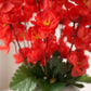 Artificial Red Blossom Flower Pot for Home Decor | Premium Decorative Floral Arrangement with White Pot