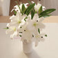 ARTSY Artificial White Lily Flower Stick for Vase Decoration & Home Décor
