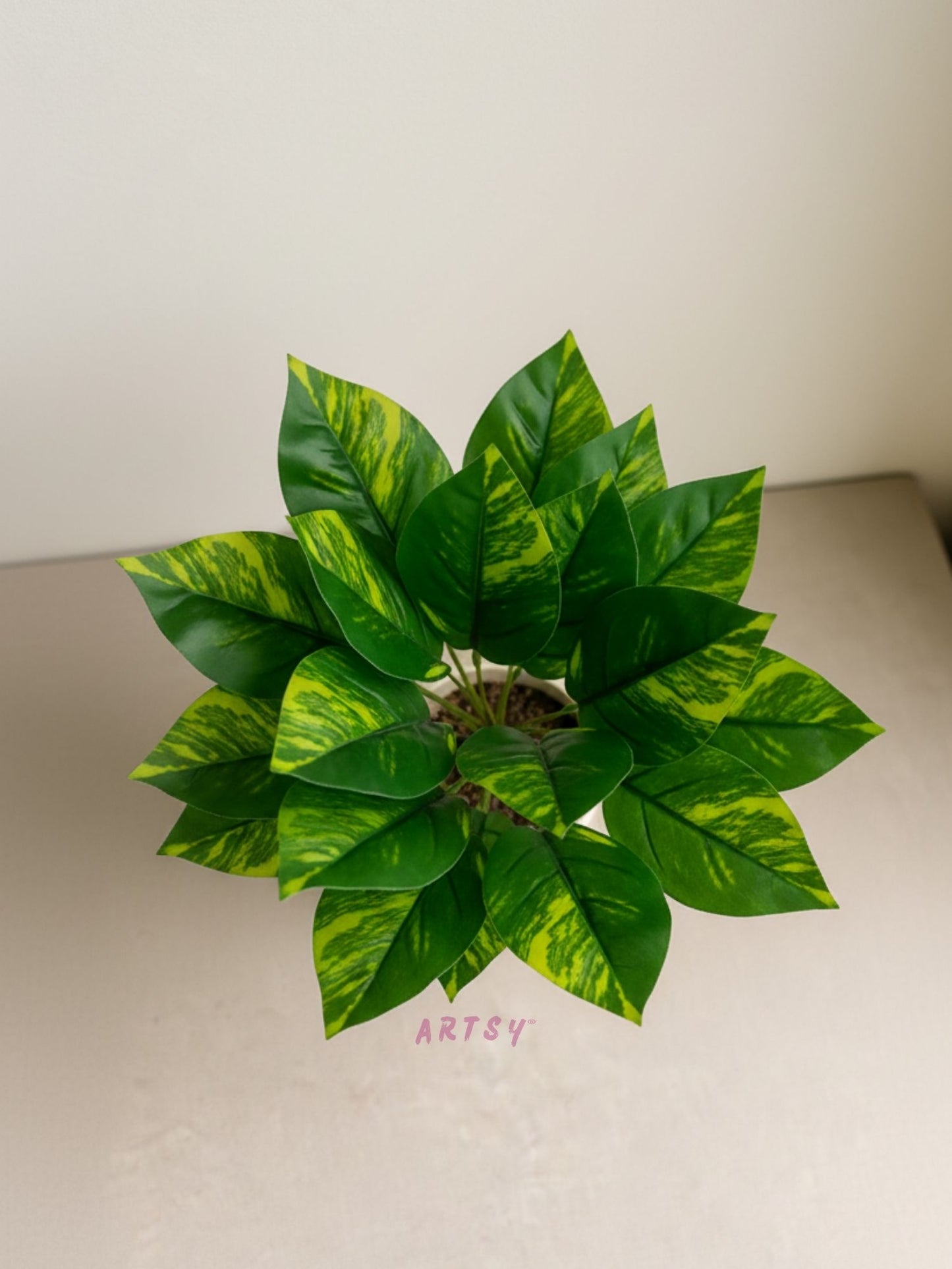 ARTSY Premium Artificial Green Leaf Bunch for Home & Office Decor