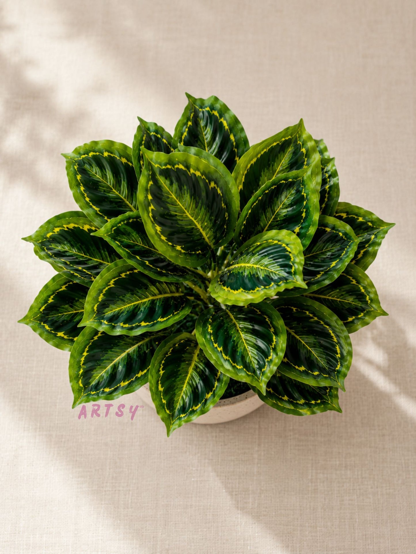 ARTSY Realistic Artificial Leaf Bunch for Vase, Living Room & Home Decor (Pack of 1)