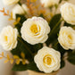 Artificial Rose Flower Bunch (Pack of 2) – Silk Faux Roses for Home, Wedding & Table Décor, White