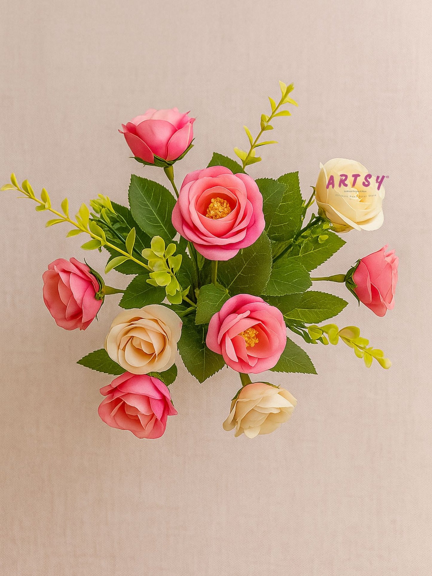 Artificial Rose Flower Bunch for Home Décor & Gifting | Babypink | Pack of 1