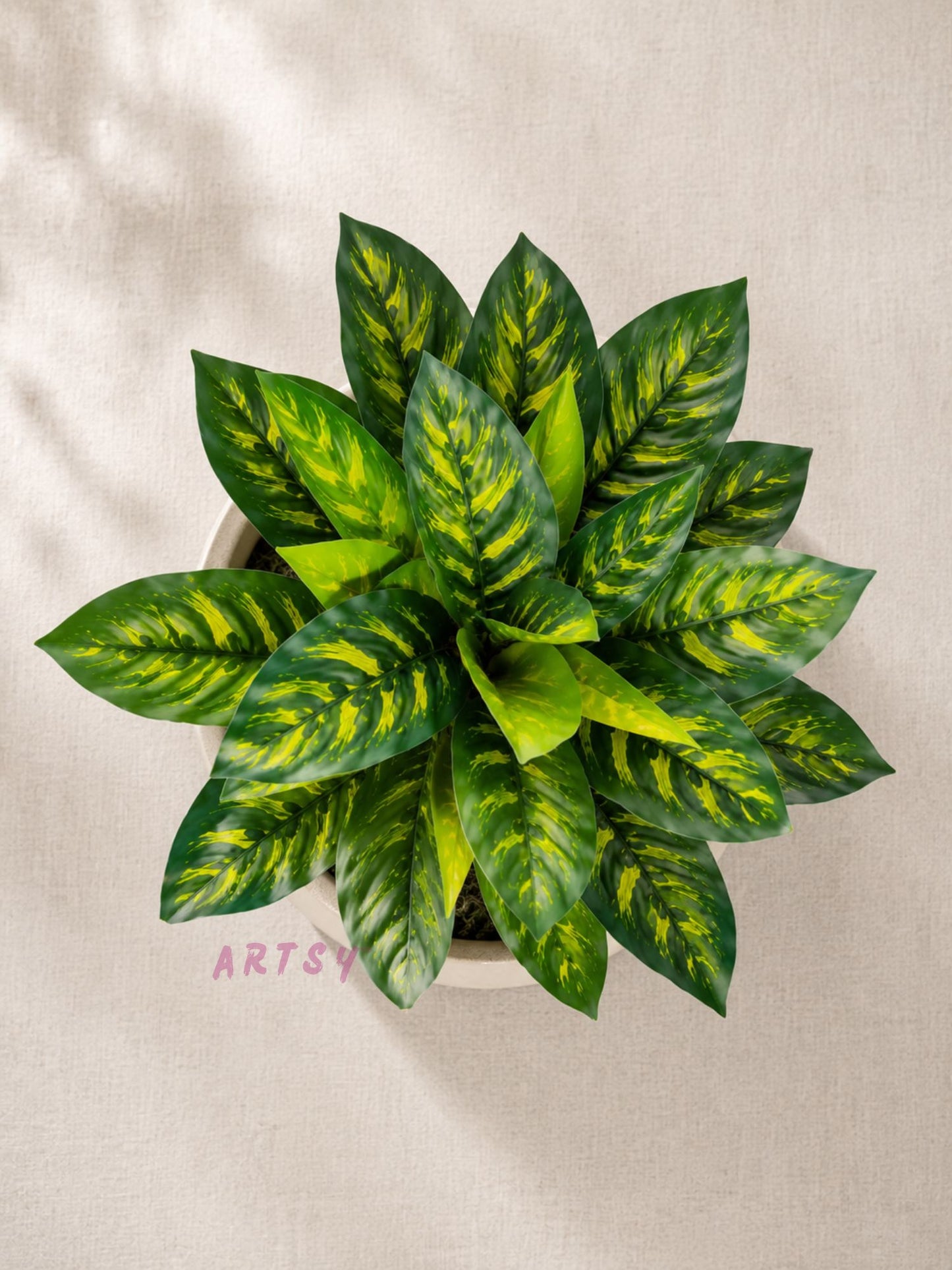 ARTSY Artificial Plant Bunch for Home Decor | Realistic Faux Leaves Arrangement for Living Room, Office & Table Decoration