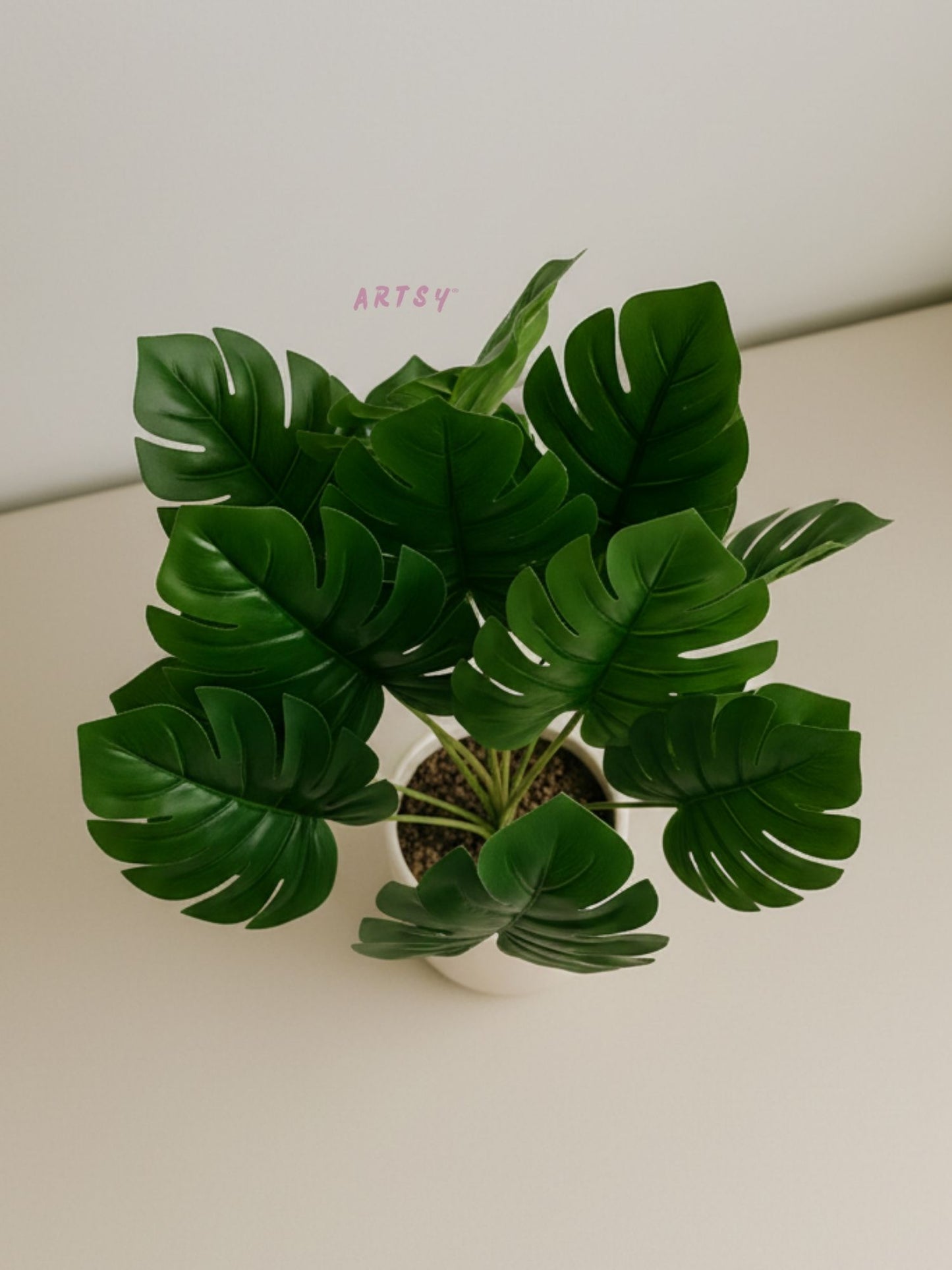 ARTSY Artificial Monstera Leaf Bunch | Realistic Tropical Artificial Plant for Home & Office Decor
