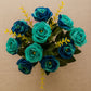 Elegant Artificial Rose Flower Bunch – Pack of 1, Blue