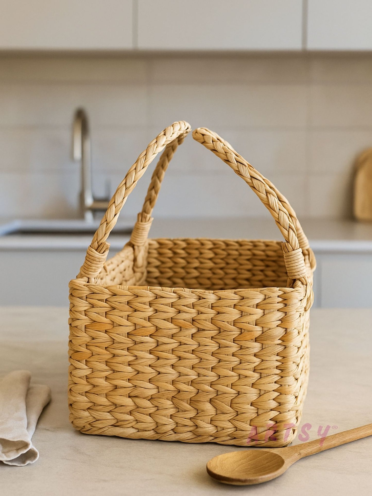 ARTSY Natural Handwoven Wicker Storage & Hamper Basket