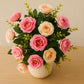 Artificial Rose Flower Bunch (Pack of 2) – Silk Faux Roses for Home, Wedding & Table Décor, Pink