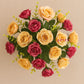 Artificial Rose Flower Bunch (Pack of 2) – Silk Faux Roses for Home, Wedding & Table Décor, Multi