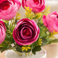 Artificial Purple Rose Flower Pot for Home Decor | Elegant Tabletop Floral Arrangement (Pack of 1)