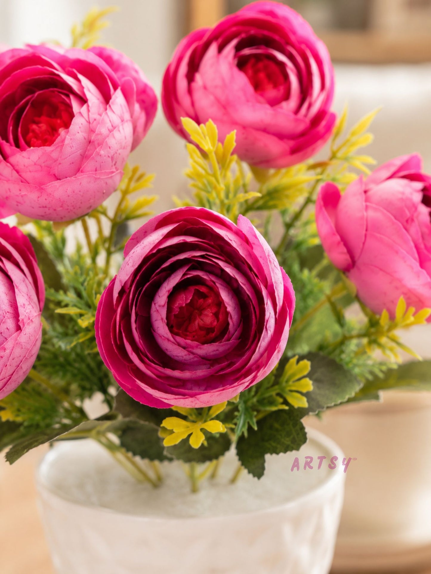 Artificial Purple Rose Flower Pot for Home Decor | Elegant Tabletop Floral Arrangement (Pack of 1)
