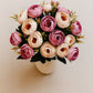 ARTSY Artificial Rose Flower Bunches – Pack of 2 | Realistic Pink & Peach Faux Flowers for Home Decor, Gifting & Wedding Decoration